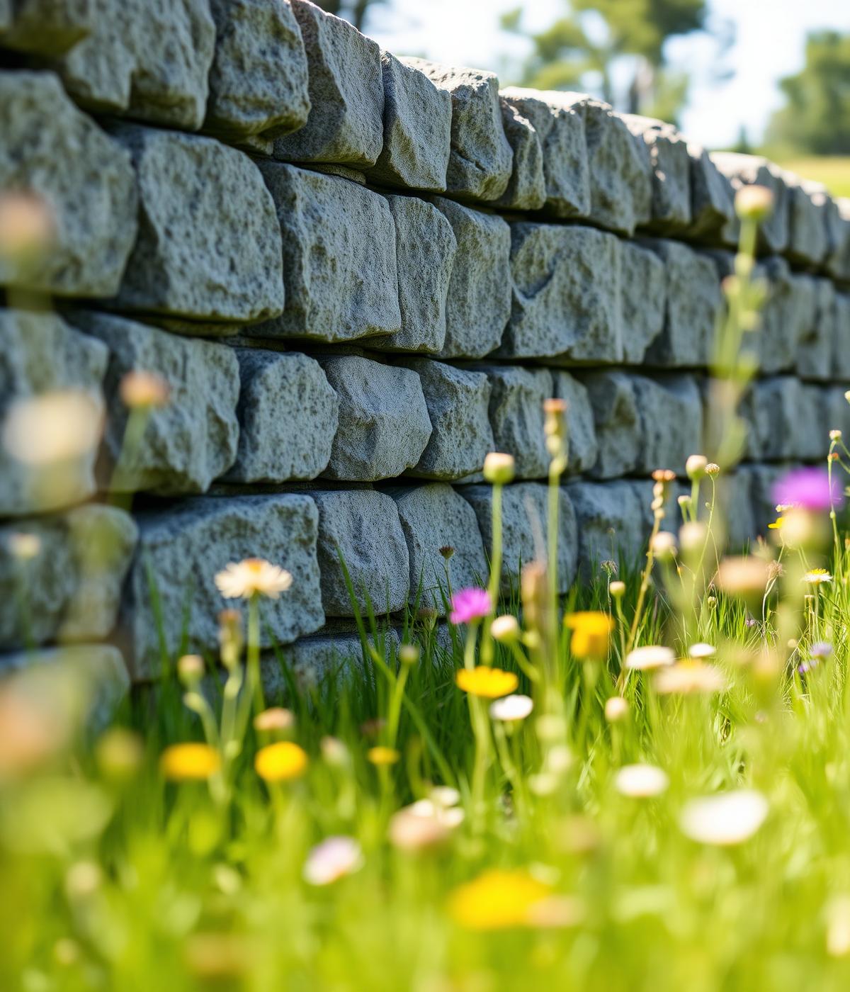 Gotländsk stenmur i sommarblomstring